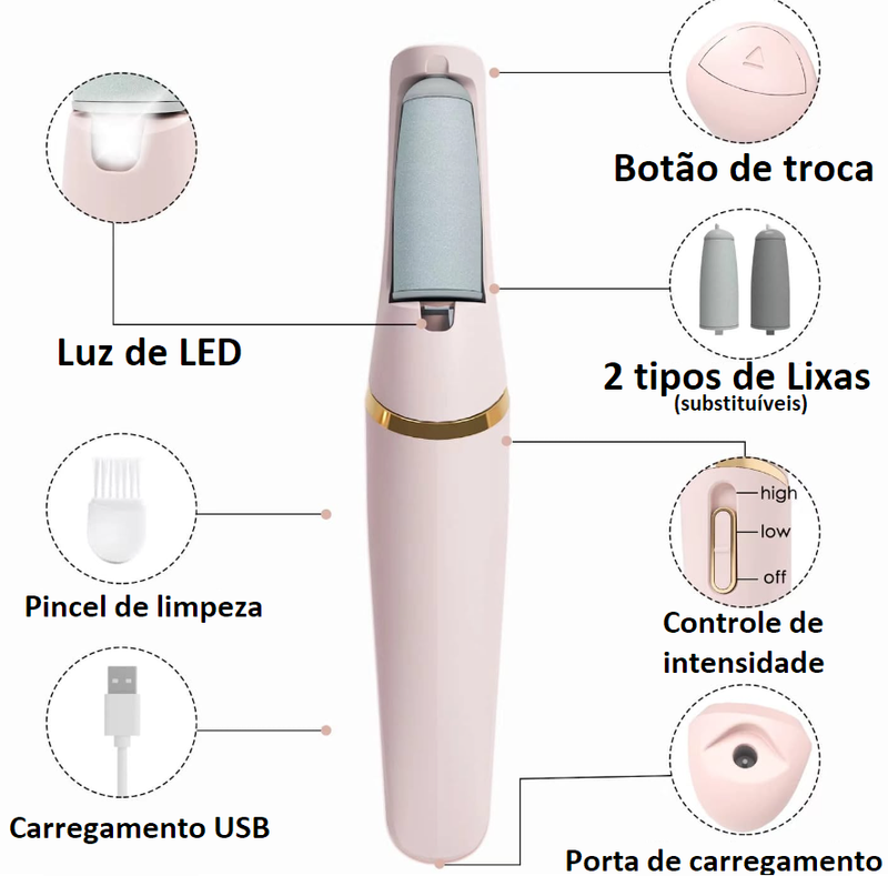 UltraFeet® Lixa Elétrica deixa os pés lisos